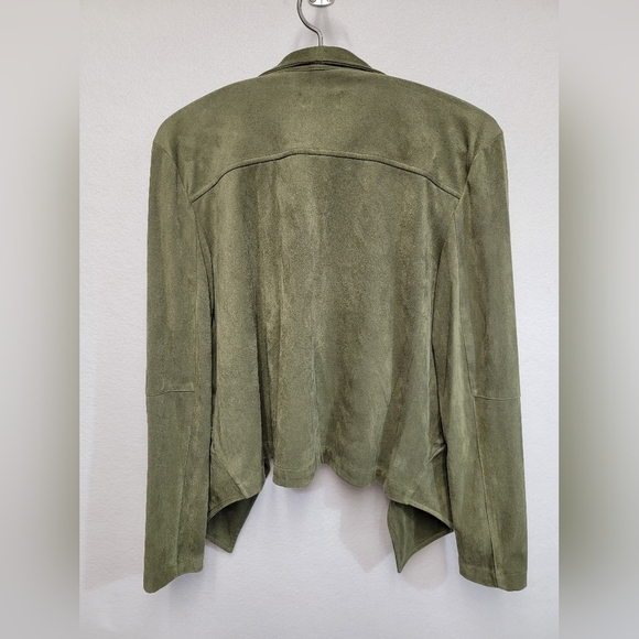 Steve Madden Drape Open Front Faux Suede Sage Green Women's Jacket Size Small - Picture 12 of 13